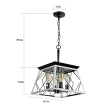 Load image into Gallery viewer, White Farmhouse Lantern Chandelier Dining Room Vintage Chain Chandelier (No Bulbs)