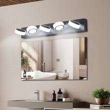 Cargar imagen en el visor de la galería, LED Modern Black Vanity Light Bathroom Acrylic Mirror Front Light Round 5 Lights