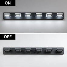 Загрузить изображение в средство просмотра галереи, LED Modern Black Vanity Light Bathroom Acrylic Mirror Front Light Rectangular 6 Lights