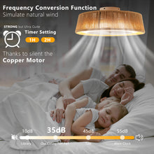 Load image into Gallery viewer, 21" Bohemian Style LED Dimmable Ceiling Light With Built-In Fan - Remote Control