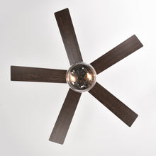 Загрузить изображение в средство просмотра галереи, 52-inch 5-blade Lighted Ceiling Fan with Remote Control , Glass Shade (Optional Remote) --Matte Black