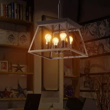 Load image into Gallery viewer, Golden Black Farmhouse Lantern Chandelier Dining Room Vintage Chain Chandelier (No Bulbs)