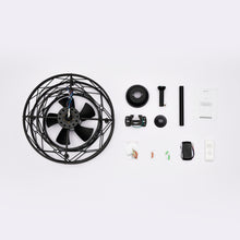 Load image into Gallery viewer, 20" Matte Black Drum Ceiling Fan Light Modern Cage Reversible Ceiling Fan Light