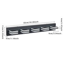 Carregar imagem no visualizador da galeria, 32" Black Vanity Light Modern Bathroom LED Mirror Light Rectangular 5 Lights