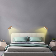 Cargar imagen en el visor de la galería, Nordic Walnut Wall Lamp 360° Rotating LED Night Light