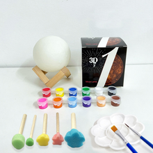 Cargar imagen en el visor de la galería, Creative Hand Painted Moon Lamp LED Night Light DIY Graffiti Planet Lamp