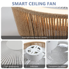 Load image into Gallery viewer, 21" Bohemian Style LED Dimmable Ceiling Light With Built-In Fan - Remote Control