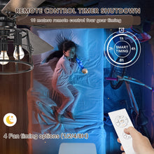 Load image into Gallery viewer, 52'' Farmhouse Ceiling Fan with Lights, 52 Inch Industrial Cage Ceiling Fan Light, Indoor Outdoor Ceiling Fan with Remote, Reversible AC Motor
