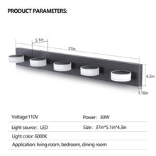 Cargar imagen en el visor de la galería, LED Modern Black Vanity Light Bathroom Acrylic Mirror Front Light Round 5 Lights