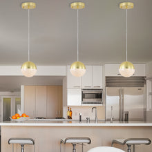 Cargar imagen en el visor de la galería, Simple Linear Chandelier Modern Gold LED Spherical Chandelier Dimmable