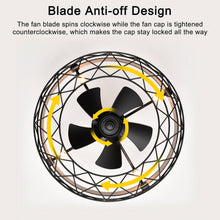 Load image into Gallery viewer, 20.5" Caged Ceiling Fan 5 ABS Blades with  Remote Control,Timer, 3 Speeds Indoor Ceiling Fan for (No include Bulbs)