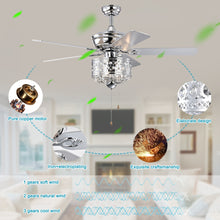 Загрузить изображение в средство просмотра галереи, 52-inch Indoor Ceiling Fan with Pull Chain, Reversible AC motors , Pull Chain--Chrome (No Include Bulb)