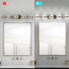 Load image into Gallery viewer, 35.4" Modern Bathroom Gold Mirror Light Wall Mounted Vanity Light Globe 5 Lights