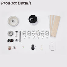 Load image into Gallery viewer, 52'' Modern Ceiling Fans with Remote, Wood Ceiling Fan with Lights, LED Ceiling Fan Light with 6 Blade, 3 Speed AC Motor Indoor Ceiling Fan--Chrome