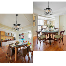 Load image into Gallery viewer, White Farmhouse Lantern Chandelier Dining Room Vintage Chain Chandelier (No Bulbs)