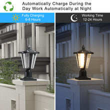 Load image into Gallery viewer, 2 Pack Dimmable LED Solar Pillar Light Garden Path Light Outdoor Light