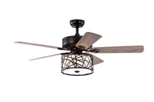 Load image into Gallery viewer, 52'' Low Profile Ceiling Fan with Lights (No Include Bulb), Blade Dark Wood Ceiling Fan