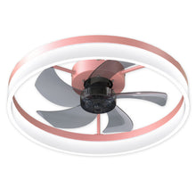 Load image into Gallery viewer, 19.7" Simple LED Ring Chandelier Fan Modern Recessed Ceiling Light Chandelier Pink Ceiling Fan Light