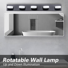 Cargar imagen en el visor de la galería, LED Modern Black Vanity Light Bathroom Acrylic Mirror Front Light Round 5 Lights