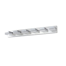 Загрузить изображение в средство просмотра галереи, 38.2" Chrome Vanity Light Modern Bathroom LED Mirror Light Rectangular 6 Lights