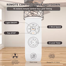 Load image into Gallery viewer, 52'' Low Profile Ceiling Fan with Lights (No Include Bulb), Blade Dark Wood Ceiling Fan