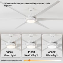Load image into Gallery viewer, 100" White Simple ABS Material 6-blade Ceiling Fan Light