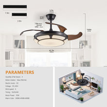 Cargar imagen en el visor de la galería, Modern Minimalist Invisible Ceiling Fan Light - Retractable Fan With LED Fixtures