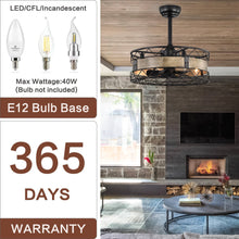 Load image into Gallery viewer, 20.5" Caged Ceiling Fan 5 ABS Blades with  Remote Control,Timer, 3 Speeds Indoor Ceiling Fan for (No include Bulbs)