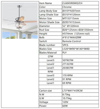 Load image into Gallery viewer, 52" Glass Chandeliers Fan with Remote, Classic, Glam, Traditional, Transitional, Chrome