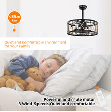 Carregar imagem no visualizador da galeria, 20.4''  5 ABS Fan Blades, Modern Ceiling Fan with Remote Control, Noiseless Reversible AC Motor Matte Black