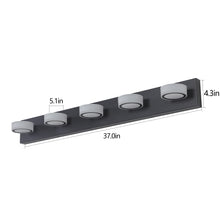Cargar imagen en el visor de la galería, LED Modern Black Vanity Light Bathroom Acrylic Mirror Front Light Round 5 Lights