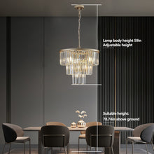 Load image into Gallery viewer, 19.7" Luxury K9 Crystal Chandelier Modern Gold Chain Chandelier 4 Tier Crystal Chandelier