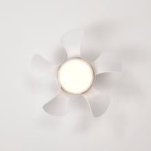 Load image into Gallery viewer, 21" Matte White Recessed Ceiling Fan Light, Controllable Color Temperature Ceiling Fan Light, Remote Control Low Noise Ceiling Fan Light