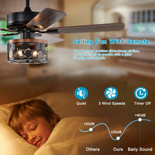 Загрузить изображение в средство просмотра галереи, 52'' Plywood Blades Ceiling Fan with Remote Control