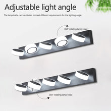 Cargar imagen en el visor de la galería, LED Modern Black Vanity Light Bathroom Acrylic Mirror Front Light Round 5 Lights