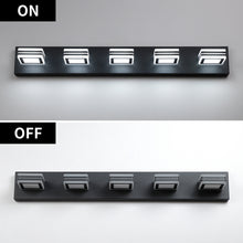 Carregar imagem no visualizador da galeria, 32" Black Vanity Light Modern Bathroom LED Mirror Light Rectangular 5 Lights