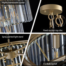 Load image into Gallery viewer, 19.7" Luxury K9 Crystal Chandelier Modern Gold Chain Chandelier 4 Tier Crystal Chandelier