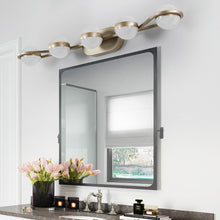 Load image into Gallery viewer, 35.4" Modern Bathroom Gold Mirror Light Wall Mounted Vanity Light Globe 5 Lights