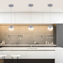 Cargar imagen en el visor de la galería, Simple Linear Chandelier Modern Chrome LED Spherical Chandelier Dimmable
