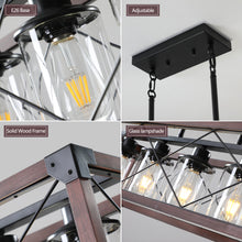Charger l'image dans la galerie, 31.5" Black & Red Farmhouse Chandelier Dining Room Rectangular Island Light Metal Chandelier (No Bulb)