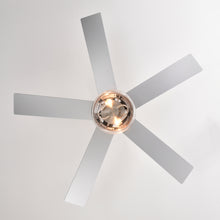 Cargar imagen en el visor de la galería, 52-inch 5-blade Plywood Blades Ceiling Fan ,Dual Lamp Shade Ceiling Fan with Remote Control (Optional Remote) - Satin Nickel