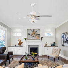 Load image into Gallery viewer, 52'' Low Profile Ceiling Fan , White Modern Ceiling Fans with Remote Control --Matte White
