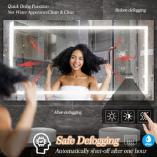 Загрузить изображение в средство просмотра галереи, 60x32" LED Bathroom Mirror Light Anti-fog and Dimmable LED Vanity Mirror Light