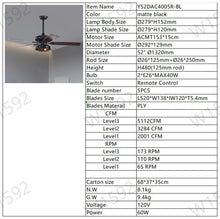 Load image into Gallery viewer, 52'' Farmhouse Ceiling Fan Dual Finish Blades Industrial Fandelier --Matte Black