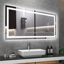 Загрузить изображение в средство просмотра галереи, 60x32" LED Bathroom Mirror Light Anti-fog and Dimmable LED Vanity Mirror Light