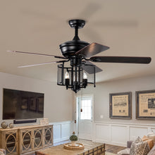 Load image into Gallery viewer, 52'' Farmhouse Ceiling Fan  5PCS  Dual Finish Blades Industrial Fandelier