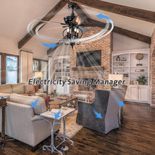 Load image into Gallery viewer, 52'' Farmhouse Ceiling Fan  5PCS  Dual Finish Blades Industrial Fandelier