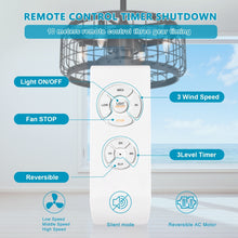 Charger l'image dans la galerie, 20.24" Caged Ceiling Fan with  Remote Control,Timer, 3 Speeds Indoor Ceiling Fan (No include Bulbs)