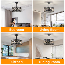 Carregar imagem no visualizador da galeria, 20.4''  5 ABS Fan Blades, Modern Ceiling Fan with Remote Control, Noiseless Reversible AC Motor Matte Black