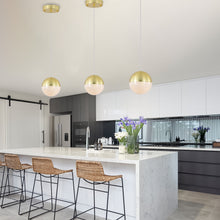Cargar imagen en el visor de la galería, Simple Linear Chandelier Modern Gold LED Spherical Chandelier Dimmable